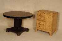 SchrÄnkchen, deutsch, um 1920, Weichholz massiv, gelaugt, geschliffen und gewachst, 4 Schubladen und eine TÜr, schÖnes kleines MÖbel praktisch, ...