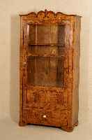 Schrank, deutsch, um 1840/50, SpÄtbiedermeier, Korpus Weichholz, Birkefurnier, auf Rahmen gearbeitet, abgeschrÄgte Ecken, 1 tÜrig mit 2 ...