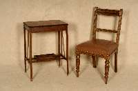 4 StÜhle, England, um 1880, viktorianisch, Eiche massiv, reich gedrechselte Beine, RÜckenlehne gerillt, mit sparsamer Drechselarbeit, ...