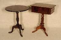 NÄhtisch, mitteldeutsch, um 1850/60, Louis-Philippe, Mahagoni massiv, Mahagonifurnier, gedrechselter Fuß, 3-fach auslaufend, schÖnes Innenleben ...