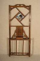 Garderobe, wohl deutsch, um 1900, Jugendstil , Eiche massiv, braun gebeizt, reiche Durch- brucharbeit, vielfach kanneliert, 6 originale ...