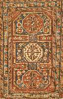 Leshgi, Rußland, um 1880, Wolle auf Wolle, ca. 178 x 117 cm, SchÄtzwert: 4500.- EURO, gleichmÄssig belaufen, altersbedingt guter Zustand