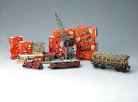 Personenwagen, MÄrklin, Spur 0, um 1932, Blech, beschriftet "Rheingold", Mitropa, Deutsche Reichsbahn, l. verbeult, Alterssp., L. ca. ...