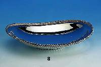 Anbietschale, deutsch, 50er Jahre, Handarbeitm 835er Silber, Kordelbandverz., ca. 580 g, 5.5 x 26 x 22 cm