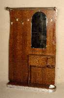 Flurgaderobe, deutsch, um 1920, ArtDeco, Eiche massiv, Eichefurnier, leicht facettier- ter Spiegeleinsatz, original Haken und Stangen , ...