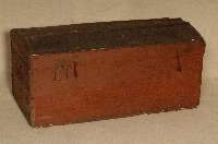 Truhe, deutsch, um 1930, Weichholz, farblich gefaßt, als Dekoration gut geeignet, ohne SchlÜssel, ca. 47x100x48 cm