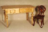 KÜchentisch, westdeutsch, um 1870/75, frÜher GrÜnderzeitstil, Beine Buche massiv, gedrechselt, Spitzen gelÄngt, Zarge und Platte Kiefer massiv, ...