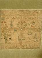 Strickmuster datiert, Schweden, um 1808, ca. 47 x 47 cm (mit Rahmen), Schätzwert: 1100.- EURO, EHZ: 4