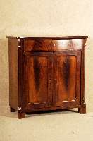 Halbschrank, deutsch, um 1880, Louis -Philippe, Korpus Weichholz, Mahagoni massiv, Mahagonifurnier, Inlets mit gespiegeltem Mahagonifurnier, ...