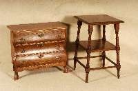 3-schÜbige Kommode, Holland, nach dem Vorbild von 1770/80, Korpus Weichholz, Eiche massiv, Front 3-fach geschwungen, abgeplattete Ecken, mit ...