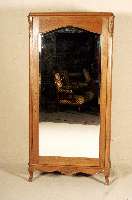 Spiegelschrank, Belgien, um 1900, Louis- Philippe-Stil, Weichholz und Eiche massiv, eintÜrig, leichte Rocaillenschnitzerei, FÜße in kurzer ...