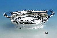 Anbietschale, Wilkens Bremen, 800er Silber, ca. 415 g, abstr. Blattdekor, 30er Jahre, ca. 9 x 32 x 20 cm