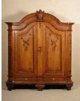 Dielenschrank, deutsch/rheinisch, um 1780/90, Kirschbaum massiv bzw. Eiche massiv, Prunkschrank fÜr Dichter und Gelehrte, 3-fach horizontaler ...