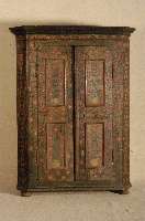 Bauernschrank, sÜddeutsch/Elsaß/Lothringen, um 1830/40, Weichholz, Barockstil, Ecken abgeflacht, aufgesetzte Leisten, diese einfach bzw. doppelt ...