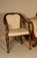 Stuhlsessel, deutsch, um 1910, Gestell Eiche massiv, Akanthusblatt- und Velutenverzierung, Balusterbeine 8-fach facettiert, Bezug und SitzflÄche ...