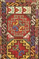 Mafrash Taschenfront, Turkmenistan, um 1922, Petit-Point-Seidenstickerei, ca. 102 x 42 cm, Schätzwert: 1500.- EURO, auf Kattun, EHZ: 2.signiert und ...