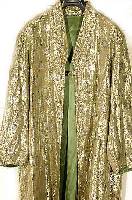 Hochzeitsmantel (Bochara), Turkmenistan, um 1940, Brokatstoff(grÜn), SchÄtzwert: 900.- EURO, mit MetallfÄden durchwirkt, Seidenfutter, EHZ: 2