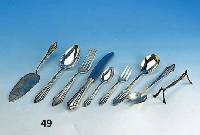 82-teiliges WMF-Besteck, FÄchermuster, 90er bzw. 100er Silberauflage, best. aus: 12 Menuemesser, 12 Menuegabeln, 12 MenuelÖffel , 12 ...