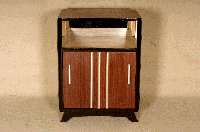 ArtDeco-Bar, Frankreich, um 1920, Riopalisander furniert, z.T. schwarz abgesetzt , drehbar gelagerte Bartrommel und offenes Barfach ausfurniert, ...