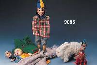 Grosses Konvolut KÜnstler-Handpuppen, 60er Jahre, hergestellt in der ehemaligen DDR, u.a. Kasperle, Gretel, Krokodil, Teufelchen, Lehrer, Esel ...
