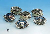 Set 6 Serviettenringe, 925er Silber, Kordelbandverzierung, Barockstil, total ca. 160 g, ca. 4.5 x 7 x 3 cm