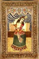 Esfahan fein, Zntralpersien, ca. 10 Jahre a lt, feine hochwertige Korkwolle in verarbeitun g mit Seide geknÜpft auf Seide, ca. 158 x 105 cm, ...