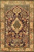 Ghom Alt, Persien, ca. 50 Jahre, Flor Wolle mit Seide, ca. 196 x 135 cm, SchÄtzwert: 2200.- EURO, SchÖner Dunkelblauer Fond. Ehz: 2 sehr guter ...