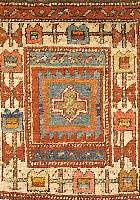 Kaukasiche Taschenfront, Rußland, um 1900, Wolle auf Wolle, ca. 52 x 51 cm, SchÄtzwert: 690.- EURO, EHZ: 4