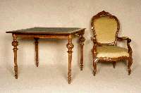 Stuhlsessel, sÜddeutsch, um 1835/45, Gestell Mahagoni massiv, 3-fach geschwungen, Seiten und Front leicht geschweift und gerillt, doppelt gerillt, ...