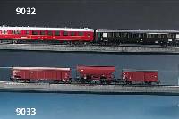Wagen-Set "Riviera-Express", MÄrklin, Spur HO, 2. HÄlfte 20. Jh., 3 versch. Schnellzugwagen, 1 Speisewagen, 1 GepÄckwagen, l. ...