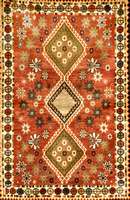 Yalameh Alt Persien, ca. 40 Jahre, Wolle auf Wolle, ca. 155 x 100 cm, SchÄtzwert: 460.- EURO. Glanzreiche Wolle.