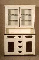 SpÄtbiedermeierkÜchenschrank, deutsch, um 1860 , Weichholz, Kiefer massiv, Front z.T. auf Rahmen gearbeitet, symetrische Anordnung, GlÄser ...