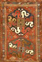 Wolkenband Kazak, auch Sog. Chondsoresk, Kaukasus, 19.Jh. Wolle auf Wolle, ca.228 x 140 cm. SchÄtzwert: 6800.-EUR, EHZ: 3, farblich wie ...
