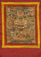 Thangha, Tibet, um 1920, ca. 64 x 44 cm, SchÄtzwert: 1250.- EURO, EHZ: 2. Gebehts Wand- behang. RaritÄt.