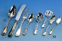 4-teil. Petit-Four-Besteck, Frankreich um 1900, Paris, Meistermarke Caron, 950er Silber, Griffe hohl, geometr. Durchformung, Arbeitsteil mit ...