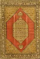 Ghom Seide, Persien, ca. 60 Jahre, reine Naturseide, ca. 145 x 104 cm, SchÄtzwert: 2500.- EURO, EHZ: 2, Tischabdruck in der Mitte.