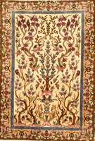 Esfahan fein, Persien, 10 Jahre, Korkwolle mit und auf Seide, ca. 102 x 72 cm, SchÄtzwert: 1050.- EURO, ca. 1,0 Mio. Kn/qm. S ehr guter Zustand
