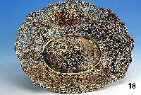 Anbietschale, Hanau um 1910, Silber vergoldet, berieben, typ. Dekor mit Girlanden und Kartuschen, Rand durchbrochen gearbeitet, total ca. 480 g, ...