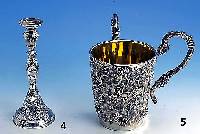 Kerzenleuchter, 800er Silber, wohl Italienm nach Vorbild von 1780, 60er Jahre, ca. 210 g, H ca. 22 cm