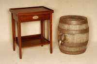 Bierfaß, deutsch, um 1930, Harke Brauerei Peine, Eiche massiv, großer Messinghahn zum Ausguß, SammlerstÜck, H. ca. 58 cm, D. 50 cm