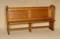 Kirchenbank, deutsch, um 1900, im gothischen Stil, Eiche massiv, ca. 93x160x45, Sh. 92 cm, St. 30 cm