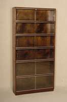 Vielzweck-BÜcherschank, England, um 1920, System Minty Oxford, Rotholz, verglaste SchiebetÜren, schÖnes praktisches MÖbel, Gebrauchsspuren, ...