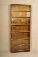 Vielzweck-BÜcherschank, England, um 1920, System Minty Oxford, Rotholz, verglaste SchiebetÜren, schÖnes praktisches MÖbel, Gebrauchsspuren, ...
