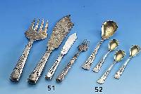 Eisbesteck, WMF um 1905/10, Metall versilbert, best. aus: 10 EislÖffel und 1 EisportionierlÖffel, passend zu Kat.-Nr. 05-49, 51 und 79
