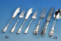 Fisch-Besteck, Frankreich Paris um 1900, 950er Silber, 610 g, Bes.-Monogr., Meister- marke Coignet, Nachfolger von Plasait, sehr bekannter ...