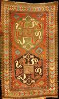 Wolkenband Kazak Antik, sogennanter Chondzo resken Kaukase, reine Pflanzenfarben, SÜdrußla nd Zentralkaukasus Karabagh-Gebiet, 19.Jahrhun dert (um ...