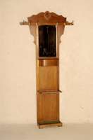 Flurgaderobe, deutsch, um 1900, Jugendstil, Eiche massiv, kleiner Spiegel mit Facettschliff, restauriert, gelaugt und gewachst, Gebrauchsspuren, ...
