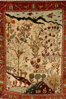TÄbriz, Persien, ca. 60 Jahre, Wolle auf Baumwolle, ca. 185 x 135 cm, SchÄtzwert: 950.- EURO, EHZ: 3-4, Darstellung einer persischen N ...