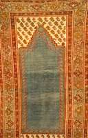 Izmir, TÜrkei, ca. 60 Jahre, Wolle auf Wolle, ca. 215 x 121 cm, SchÄtzwert: 1750.- EURO, EHZ: 2-3. SchÖn und ungewÖhnlich der hel lblaue ...
