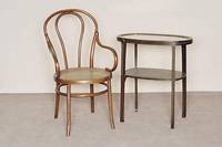 Armlehnstuhl, Ungarn, um 1900/10, im Stil von Thonet, Bugholz, original Geflecht, ca. 100x56x53 cm, Sh. 48 cm, St. 50 cm